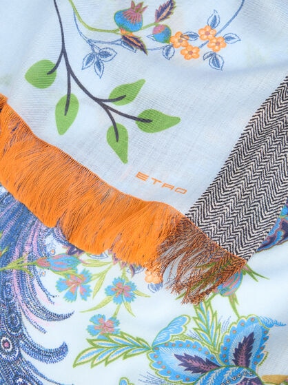 WOOL SCARF WITH PEACOCKS