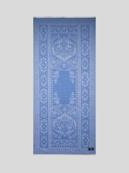 SILK-BLEND SCARF WITH GEOMETRIC MOTIF