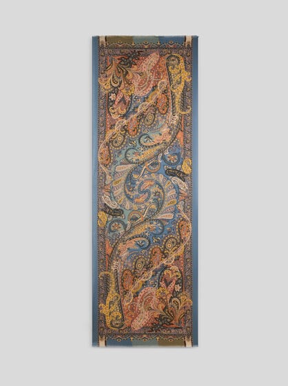 CASHMERE AND SILK SCARF WITH PAISLEY PRINT