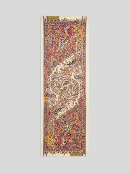 CASHMERE AND SILK SCARF WITH PAISLEY PRINT