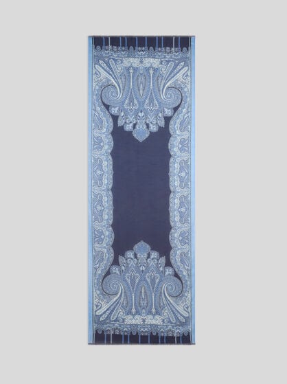 CHEVRON MODAL AND CASHMERE SCARF WITH PAISLEY MOTIF