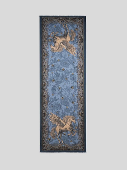 SILK-BLEND SCARF WITH PEGASO