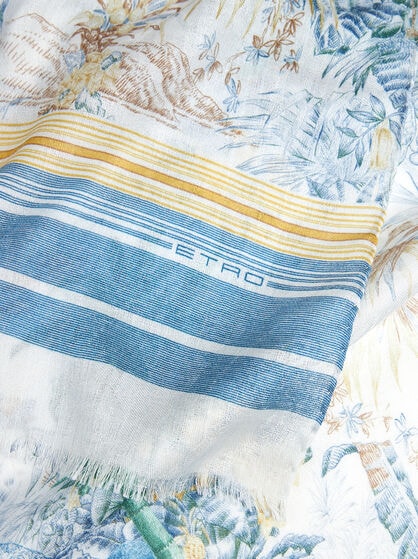 WOOL AND SILK SCARF WITH DESIGN