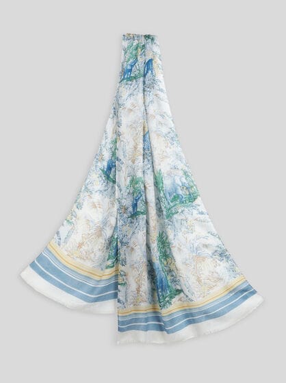 WOOL AND SILK SCARF WITH DESIGN
