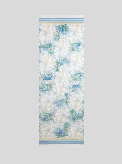 WOOL AND SILK SCARF WITH DESIGN