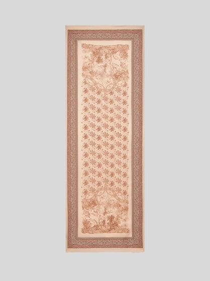 PRINTED SILK AND WOOL SCARF
