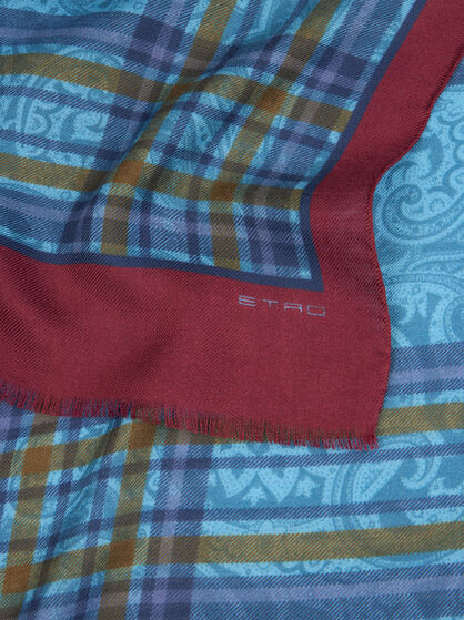WOOL AND SILK SCARF WITH PRINT