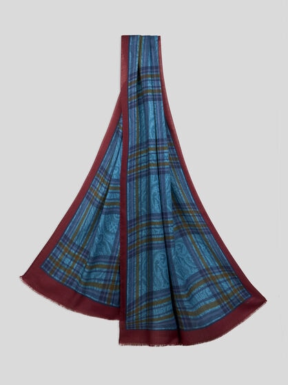 WOOL AND SILK SCARF WITH PRINT