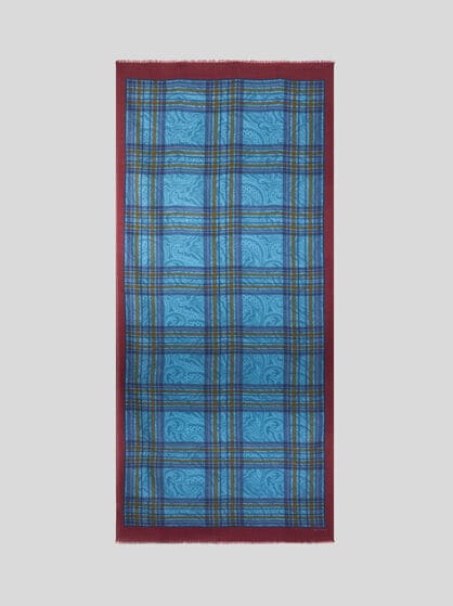 WOOL AND SILK SCARF WITH PRINT