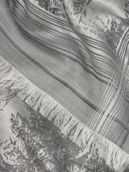 PATTERNED SILK AND WOOL SCARF