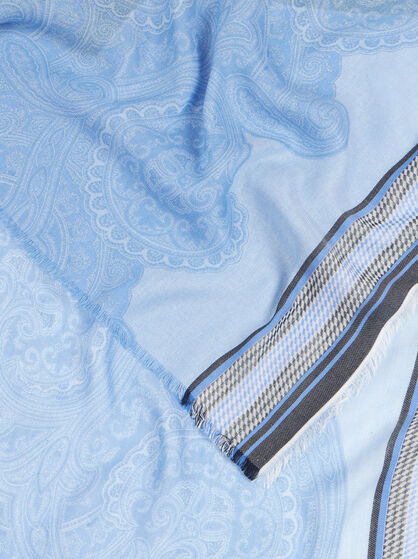 PAISLEY SCARF WITH STRIPES