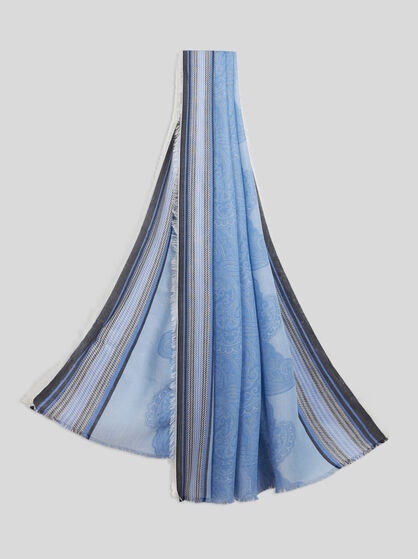 PAISLEY SCARF WITH STRIPES