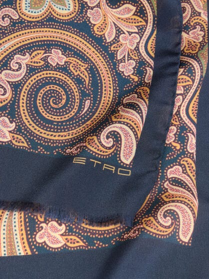 SILK SCARF WITH BIRD PRINT