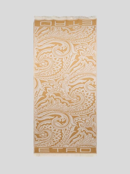 PRINTED WOOL- AND SILK-BLEND SCARF