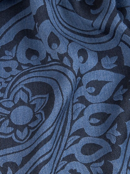 PRINTED WOOL- AND SILK-BLEND SCARF