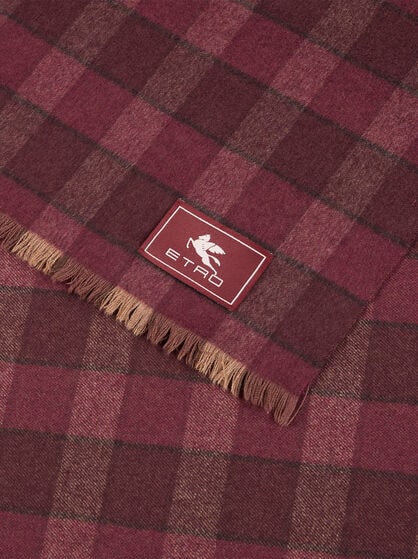 WOOL AND CASHMERE SCARF WITH CHECK MOTIF