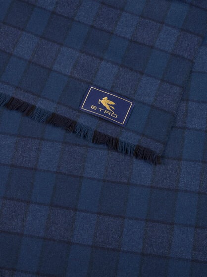 WOOL AND CASHMERE SCARF WITH CHECK MOTIF