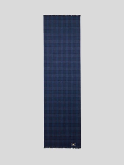 WOOL AND CASHMERE SCARF WITH CHECK MOTIF