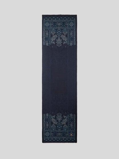 WOOL AND SILK JACQUARD SCARF