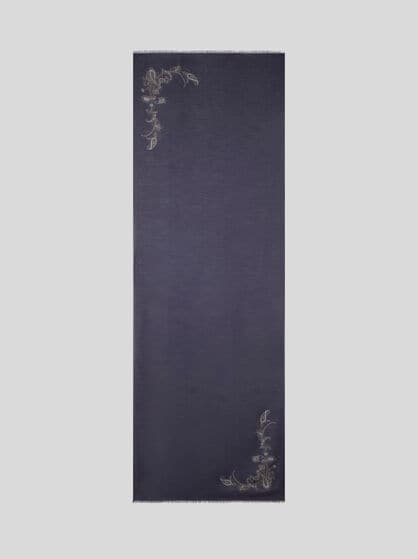 CASHMERE-BLEND SCARF WITH PLACED PRINT