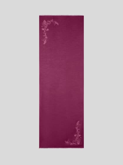 CASHMERE-BLEND SCARF WITH PLACED PRINT