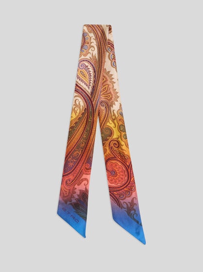 SILK TWILL PAISLEYINA WITH DEGRAD&Eacute; PAISLEY MOTIF