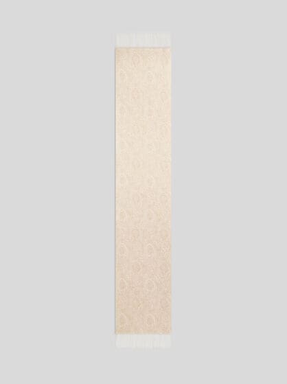 WOOL AND CASHMERE JACQUARD SCARF WITH ARNICA MOTIF