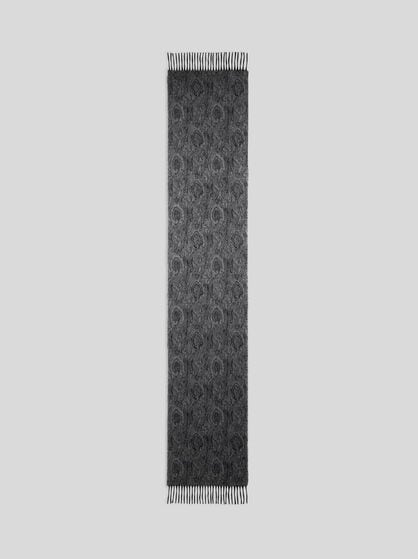 WOOL AND CASHMERE JACQUARD SCARF WITH ARNICA MOTIF