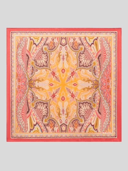 PASILEY-PRINT SILK POCKET SQUARE