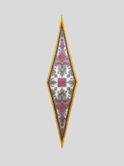SILK SCARF WITH FLORAL PAISLEY MOTIF