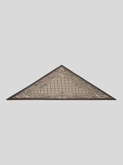 TRIANGULAR WOOL SCARF WITH TIE MOTIF