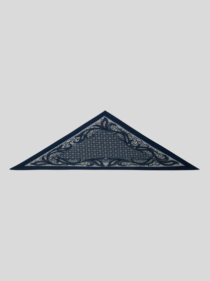 TRIANGULAR WOOL SCARF WITH TIE MOTIF