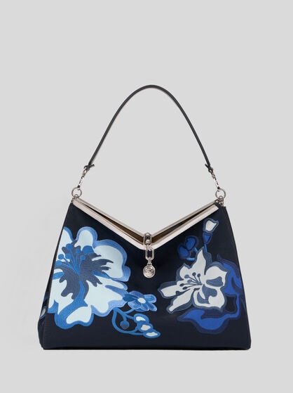 LARGE VELA BAG WITH FLORAL MOTIF