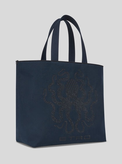 MAXI TOTE BAG WITH OCTOPUS EMBROIDERY