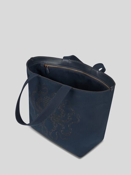 MAXI TOTE BAG WITH OCTOPUS EMBROIDERY