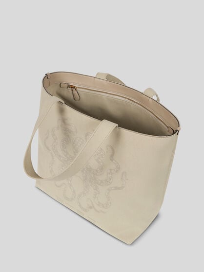 MAXI TOTE BAG WITH OCTOPUS EMBROIDERY