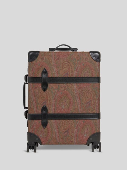 ETRO X GLOBE-TROTTER アルニカ＆レザー バックルドキャリーオン ミディアム
