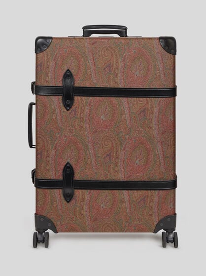 ETRO X GLOBE-TROTTER アルニカ＆レザー  バックルドチェックイン ラージ