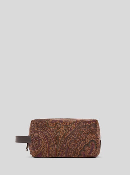 SMALL NYLON POUCH WITH HANDLE AND ARNICA MOTIF