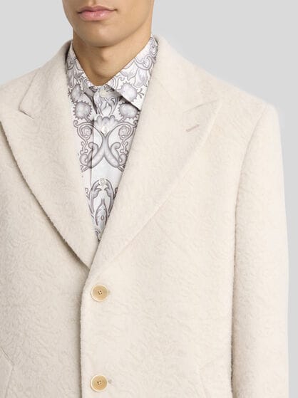 WOOL-BLEND JACQUARD COAT