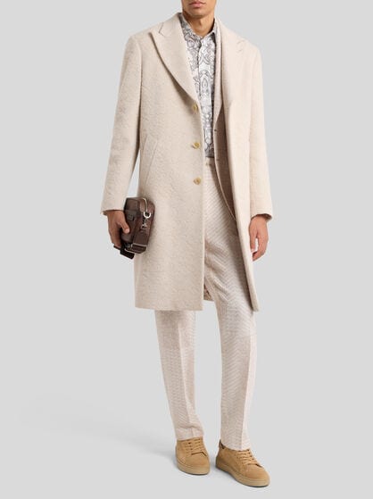 WOOL-BLEND JACQUARD COAT