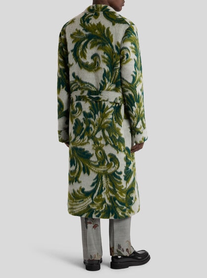 WOOL-BLEND JACQUARD ROBE COAT