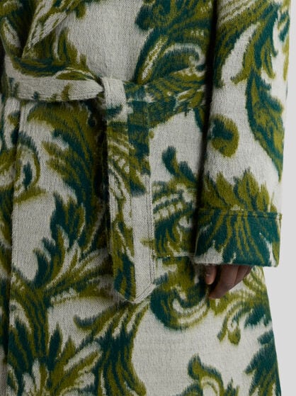 WOOL-BLEND JACQUARD ROBE COAT
