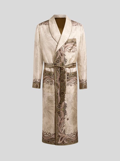 WICKELMANTEL AUS SEIDENTWILL MIT PLATZIERTEM PEGASO- UND PAISLEY-PRINT