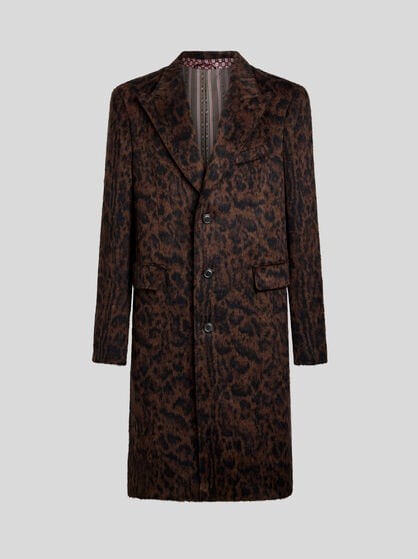 JACQUARD COAT WITH ANIMAL MOTIF