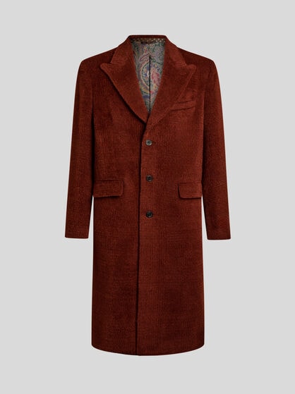 WOOL AND ALPACA WOOL COAT WITH CHECK TEXTURE