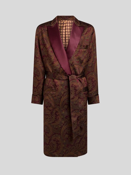 PAISLEY JACQUARD ROBE COAT