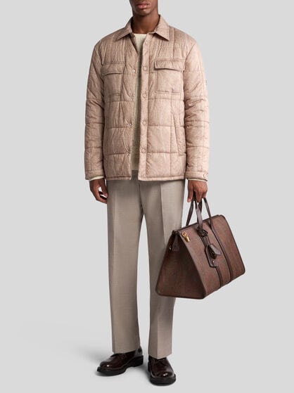 QUILTED OVERSHIRT IN GROSGRAIN