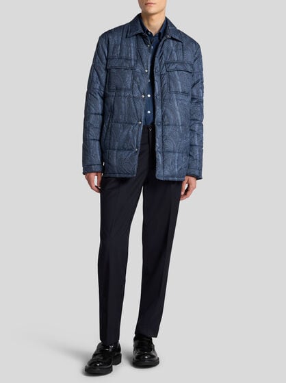 QUILTED OVERSHIRT IN GROSGRAIN