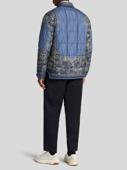 QUILTED OVERSHIRT WITH PLACED PRINT